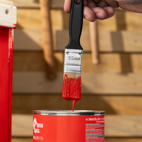 Кисть флейцевая "Стандарт", 25 х 6 мм, натуральная щетина, пластиковая ручка Сибртех