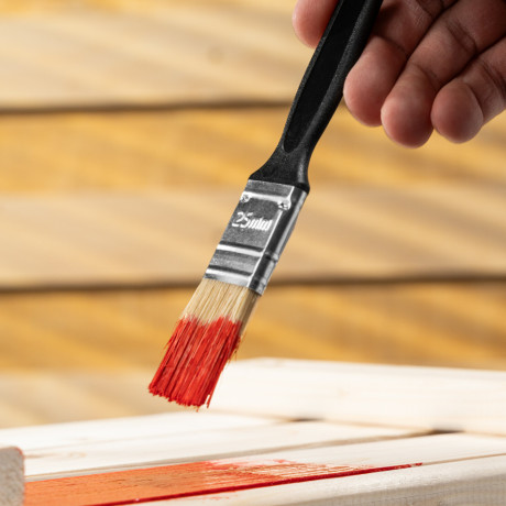 Кисть флейцевая "Стандарт", 25 х 6 мм, натуральная щетина, пластиковая ручка Сибртех