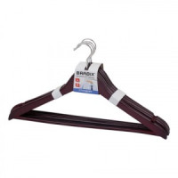 Вешалки-плечики BRABIX &quot;Стандарт&quot; 5шт/уп., цена за уп, дерево, перекладина, 45см, т.-коричн. 601162