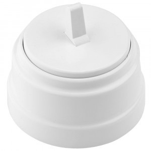 Bylectrica РЕТРО выкл. тумблерный 1 кл. ОУ проходной (корп. ABS-пластик) (10А) БЕЛЫЙ А610-2265