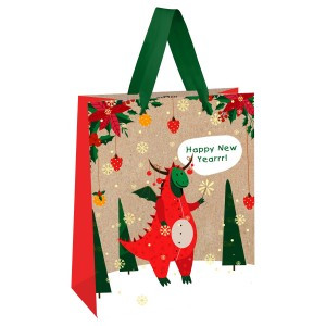 Пакет подарочный 18*23*10см MESHU "Символ года", отд. фольгой, выборочный лак, крафт 354560