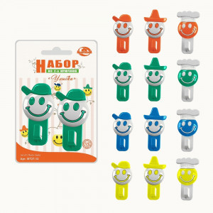 Крючок на клеевой основе Улыбка наб.2шт/уп, 8,5см 12диз.(кратность 4!!!)полистирол МТ27-13