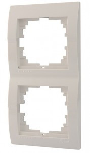 Lezard DERIY рамка 2 мест. верт. бел.