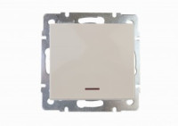 Lezard RAIN мех. выкл. СУ 1 кл. крем, инд. (корпус PC) 703-0388-111