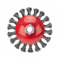 Щетка коническая для УШМ, крученая стальная проволока, 115мм, М14 KRANZ (цена за шт) KR-91-1202