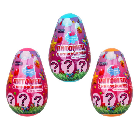 ИГРОЛЕНД Питомец с наклейками в матрешке, PP, 8х8х13 см, 18 диз.