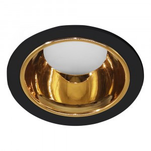 Feron св-к встр. MR16 GU5.3 "круг" черный + золото металл пласт 35х92 DL3102 51403