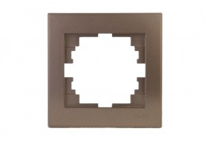 Lezard RAIN рамка 1 мест. гориз. бронза матовый (PC) 703-3131-146