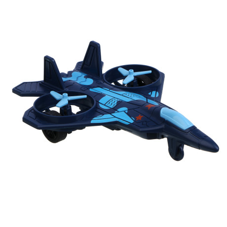 Истребитель инерционный ИГРОЛЕНД, свет, лопасти крутятся, 3хAG13, ABS, 21х15,2х6,5 см, 3 дизайна