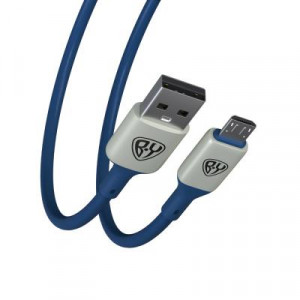 BY Кабель для зарядки Space Cable Pro Micro USB, 1м, Быстрая зарядка QC3.0, штекер металл, синий