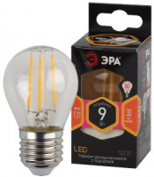 ЭРА F-LED шар G45 E27 9W(770Lm) 2700K 2K филамент (нитевидная ) прозр. 75х45 P45-9W-827-E27 5175
