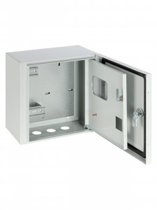 TDM щит (корпус) метал. ЩУ-1ф/1-1 (310х300х150), 2 двери, окно, IP54 Народный эконом SQ0905-3202