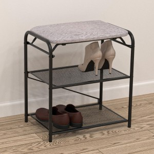 Подставка д/обуви (пвл) Гранада13 НБК (2полки с сиден) 45*30*50см (черный) ПДОГ13СНБКЧ под заказ ЗМИ