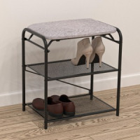 Подставка д/обуви (пвл) Гранада13 НБК (2полки с сиден) 45*30*50см (черный) ПДОГ13СНБКЧ под заказ ЗМИ