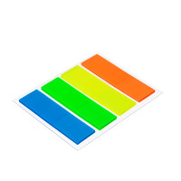 Закладки с клеевым краем пластиковые 45x12мм, 4x25 листов, 4 цвета, прямоугольные