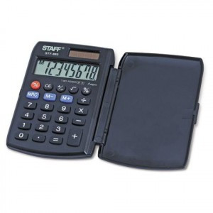 Калькулятор STAFF карманный STF-883, 8 разрядов, двойное питание, 95х62мм