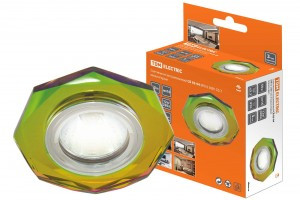 TDM GU5.3 MR16 50W св-к встр 03-04 многогран 12/220В мульти/хром декор стекло (10!) SQ0359-0051