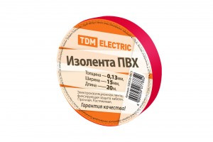 TDM Изолента ПВХ 15/20 красная (10!) SQ0526-0013