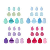 Набор спонжей 12 шт тм ЮНИLOOK, полиуретан, полиэстер, 4 цвета, подар.уп.