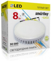 SmartBuy GX53 св/д 8W(650lm) 3000K 2K 75x29 матов. пластик SBL-GX-8W-3K