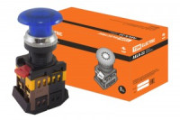 TDM AELA-22 кнопка управления &quot;Грибок&quot; син. d22мм неон/230В 1з+1р (10!) SQ0704-0035