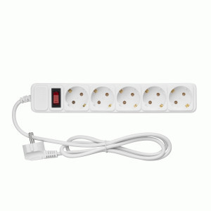 General Сетевой фильтр (удл.) ПВС 3х0.75 5роз. 7м 10А белый (земля, КРЗ, перегруз) 2200Вт 471013