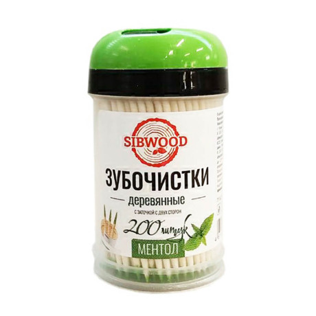 Зубочистки деревянные, с ментолом, 200 шт