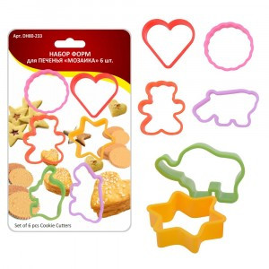 Формы д/печенья "Мозаика", 6шт/уп, цена за уп (кратность 6шт!!!) пластик DH80-233 Мультидом
