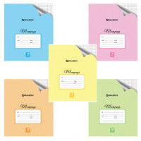 Тетрадь 18л. BRAUBERG ЭКО, клетка, обложка офсетная, &quot;Пастельная с уголком&quot;, 5 видов, 402804