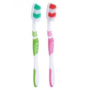 PROWAY Зубная щетка 1+1 с тонкой щетиной, пластик, резина, средняя жесткость, индекс5, степень 6&lt;G&lt;9