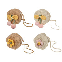 Сумка плетенная с декором на длинном ремне, тм ЮL, 11-12x6 см, папирус, полиэстер