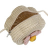 Сумка плетенная с декором на длинном ремне, тм ЮL, 11-12x6 см, папирус, полиэстер