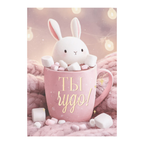 Открытка с молочным шоколадом 4 шт (картон, 21х14,5см+4штх5г.)