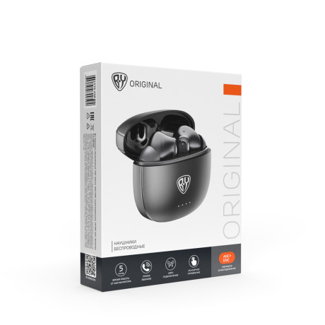 BY Наушники беспроводные TWS Silence, ANC+ENC шумоподавление, 35/300мАч, Bluetooth 5.3, черный