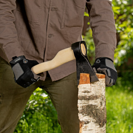 Топор кованный, в сборе, 1340/1700 г, деревянное топорище, 500 мм, А2