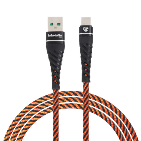 BY Motorsport Кабель для зарядки Type-C, 1м., 2.4А, Быстрая зарядка QC3.0, тканевая оплётка, пу