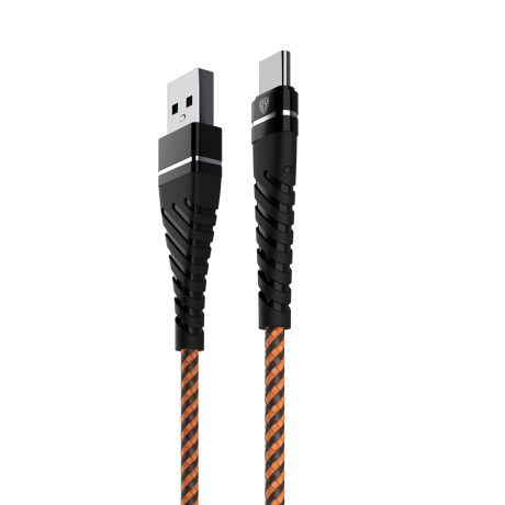 BY Motorsport Кабель для зарядки Type-C, 1м., 2.4А, Быстрая зарядка QC3.0, тканевая оплётка, пу