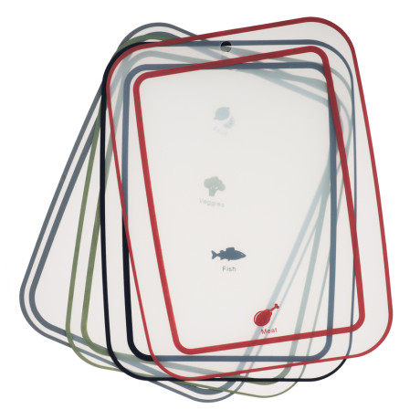 SATOSHI Ривьера Набор досок разделочных гибких 4шт, 28х21см, фрукты\овощи\рыба\мясо, пластик