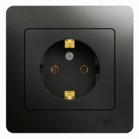 Systeme Electric GLOSSA роз. СУ 1 мест. антрацит (пл.осн., земля) GSL000742 (15!)