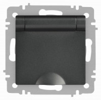 ЭРА Intro Accent мех. роз. СУ 1 мест. (земля, крышка), 16А 250В, графит 6-203-07