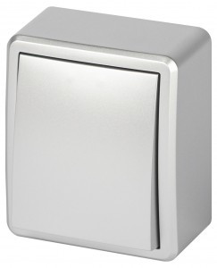 ЭРА Эксперт выкл. ОУ 1 кл. 10А,250В алюминий 11-1201-03 63014