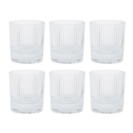 MILLIMI Набор стаканов 6 шт, 300 мл, стекло, рифленый