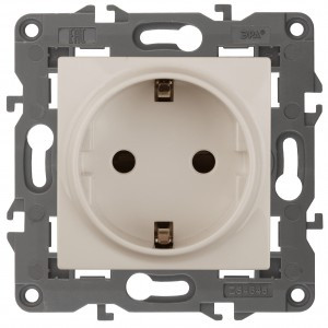 ЭРА 14 Elegance мех. роз. СУ 1 мест. (земля) 16A,250В, сл.кость 14-2101-02 автоклеммы 3721