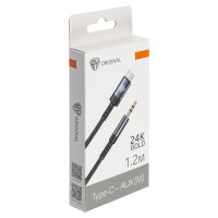 BY Аудиокабель SoundCore Type-С-AUX (M) 3.5мм mini jack 4pin, 1.2 м, позолоченный, нейлон, черный