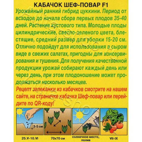 Кабачок Шеф-повар цуккини Аэлита Ц