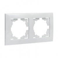 EKF Валенсия рамка 2 мест. белая Al/Cu (корпус PC) EWM-G-302-10