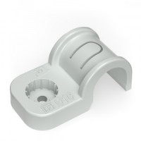 Промрукав скоба пластик. однолапк. ПМ (под монт. пист.) серая в п/э d 16 (уп. 50шт, цена за 1шт) PR1