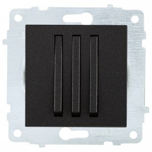 OVIVO мех. выкл. СУ 3 кл. 10А (узкая клавиша) черный металлик (ко всем рамкам) 610-000217-254