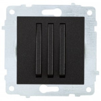 OVIVO мех. выкл. СУ 3 кл. 10А (узкая клавиша) черный металлик (ко всем рамкам) 610-000217-254