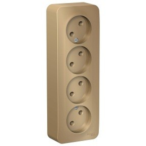 Systeme Electric BLANCA роз. ОУ 4 мест. 16А титан (пл.осн., изол.пл.) BLNRA000414 (5!)